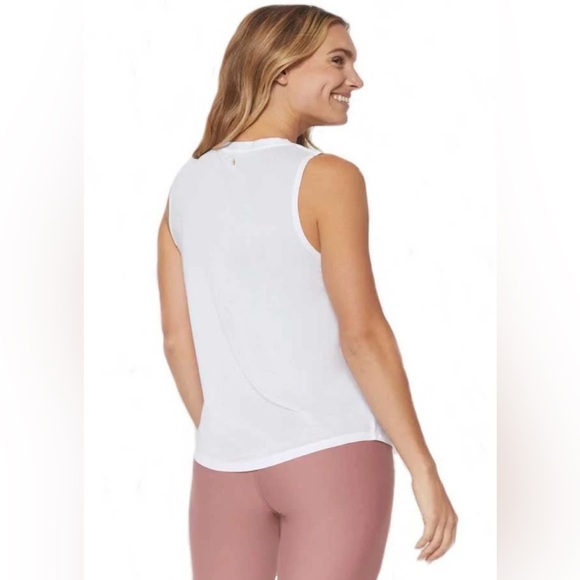 Spiritual Gangster NWT White Graphic Tank Top Namaste Active Muscle Tee Size M - Picture 2 of 6